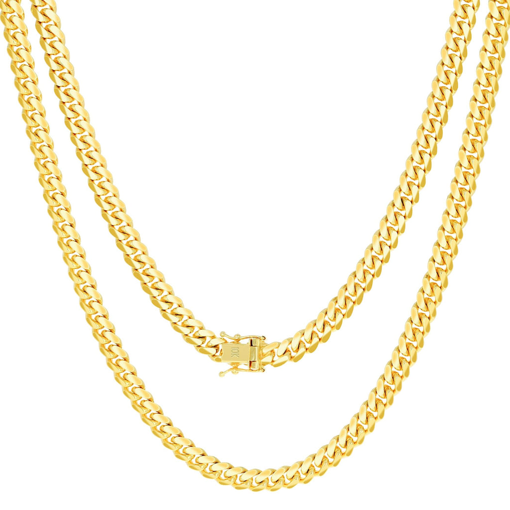10k Yellow Gold Cuban Link Chain Necklace W581