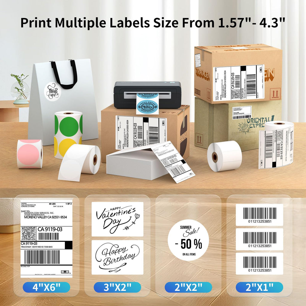 Bluetooth Thermal Shipping Label Printer, 4X6 Inkless Wireless Label Printer C479
