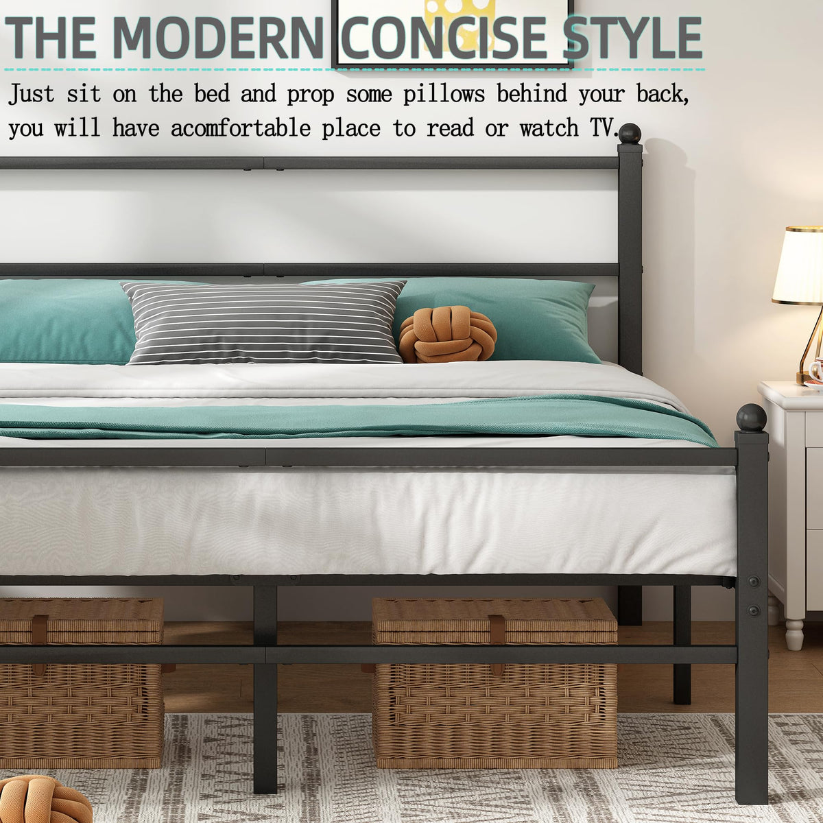 Black Full Size Bed Frame P678804