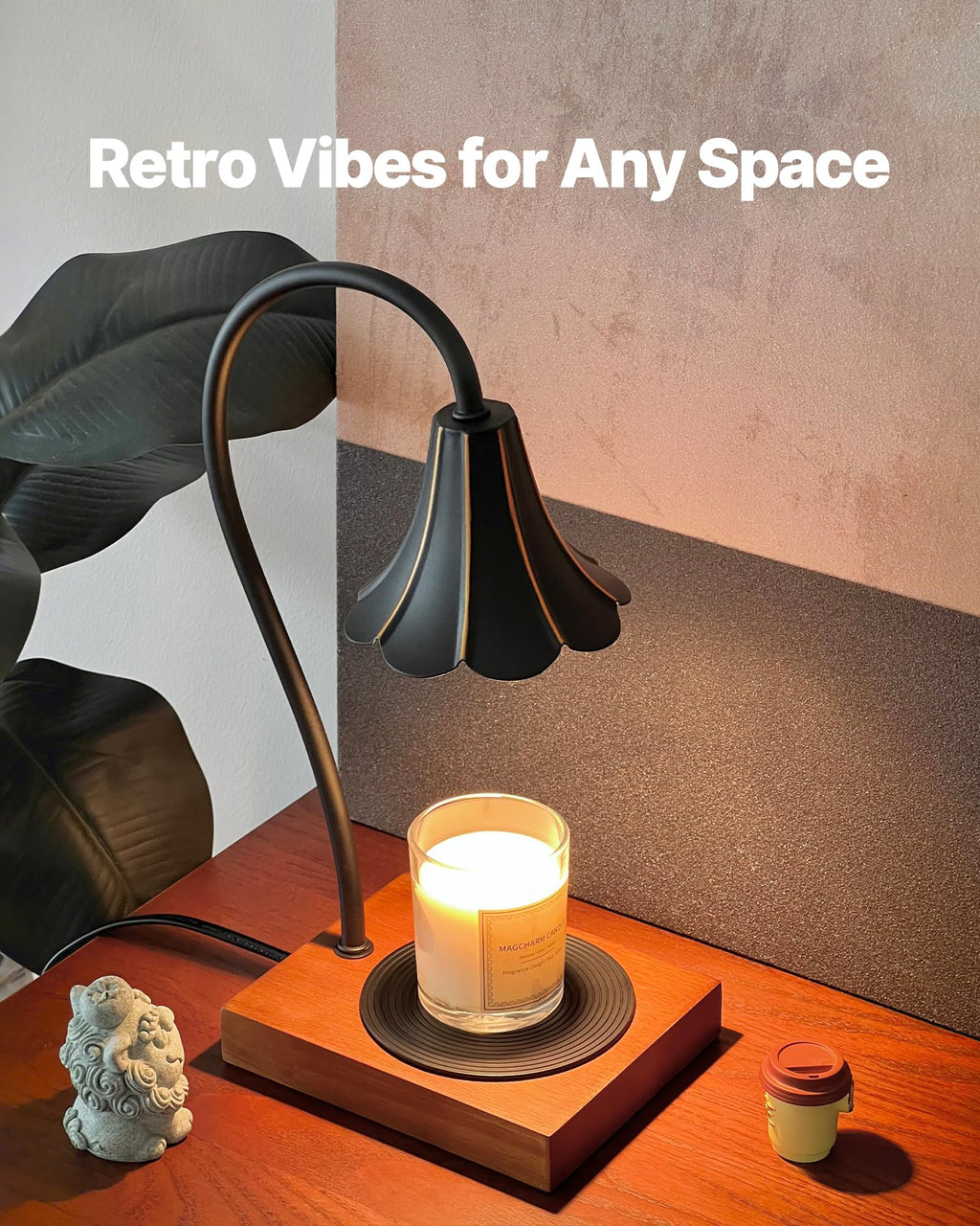 Black Candle Warmer Lamp with Timer & Stepless Dimmable R673884
