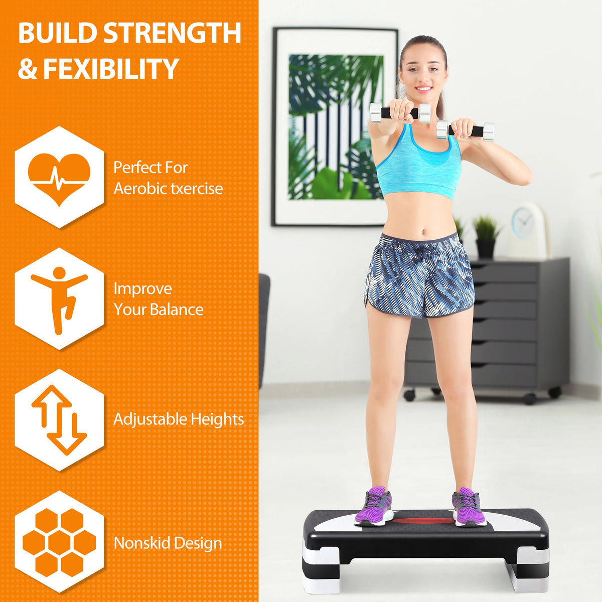30'' Adjustable Non-Slip Aerobics Stepper G822672