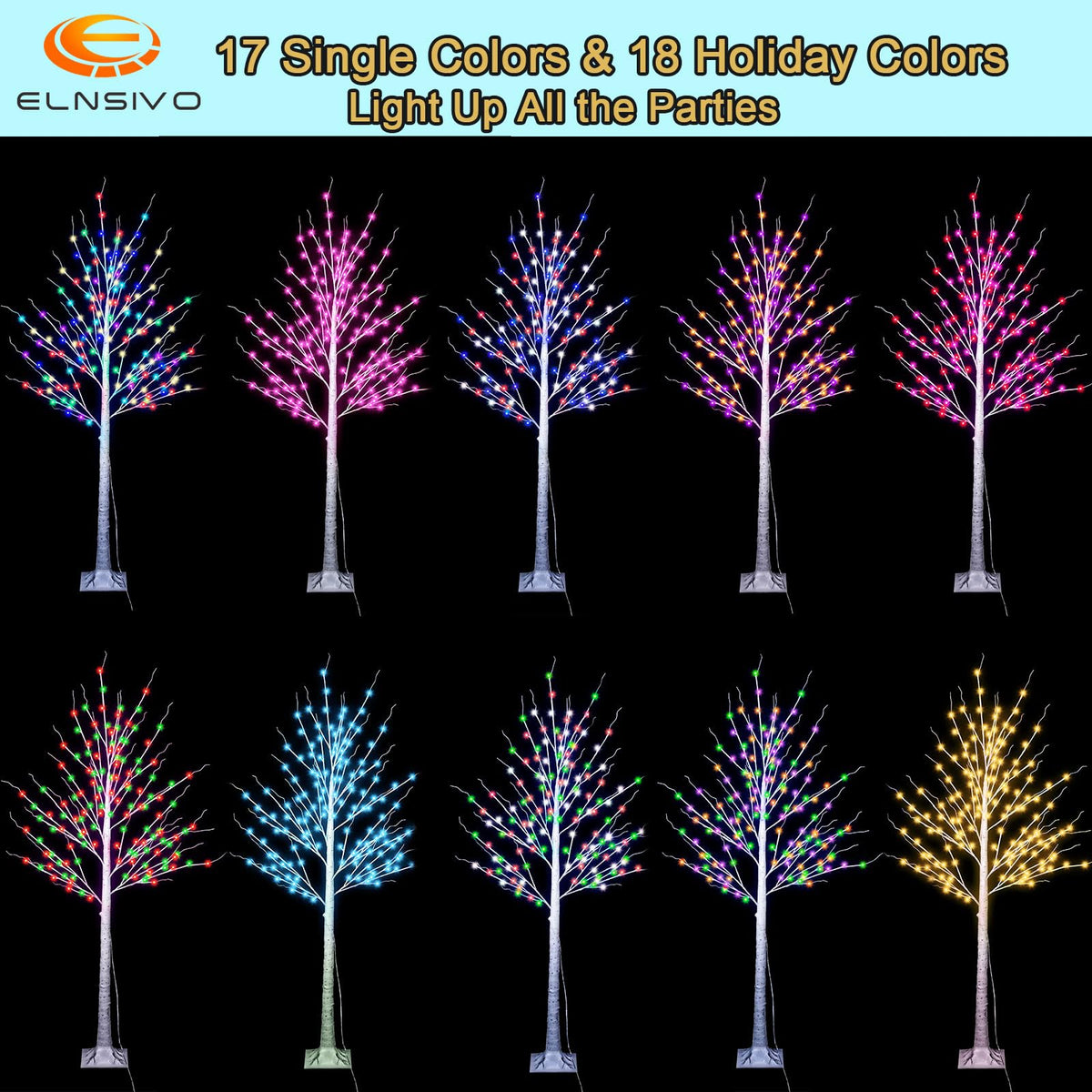 7Ft Birch Tree with LED Lights M126
