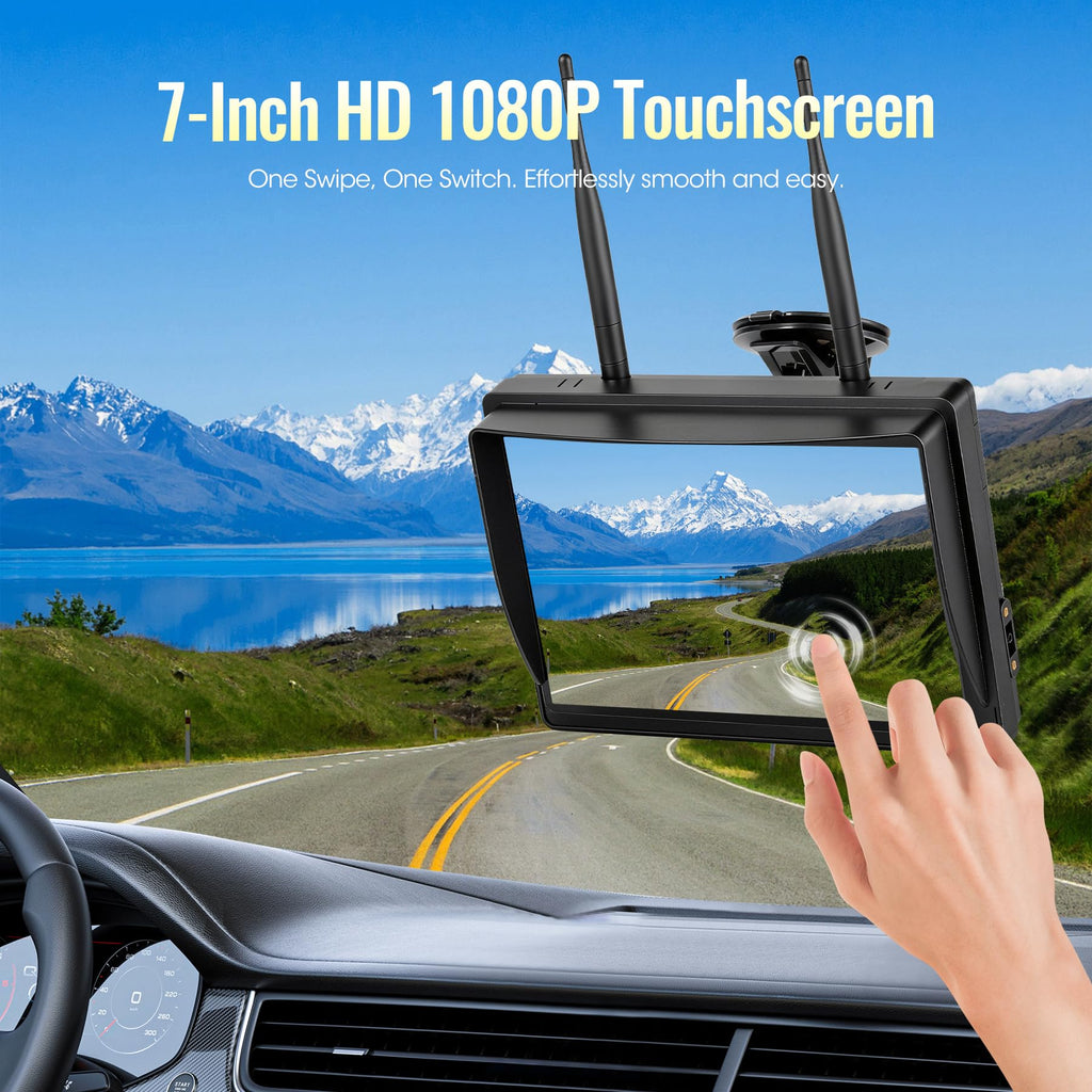 7" Wireless Backup Camera System with DVR Split Screen Monitor S50977