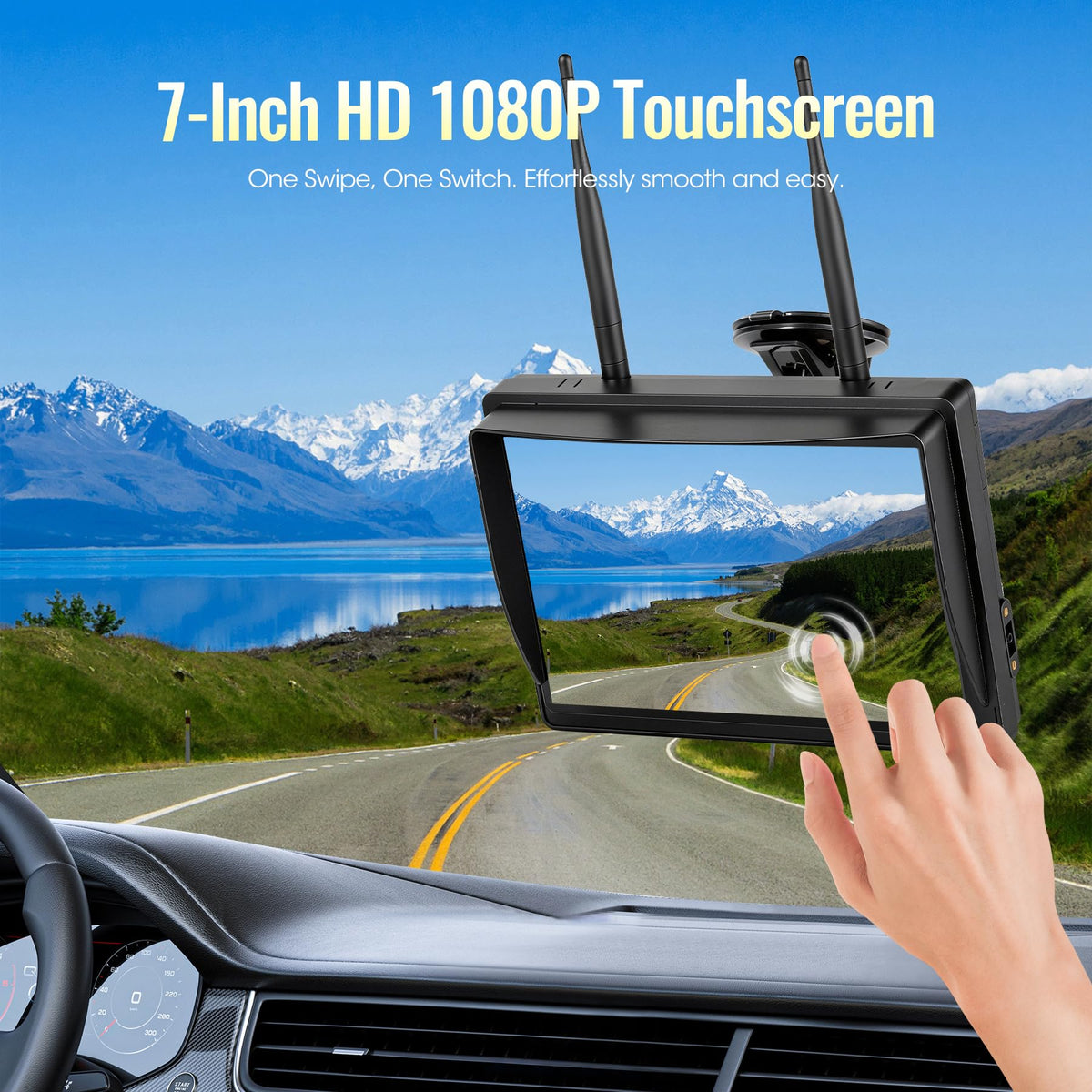 7" Wireless Backup Camera System with DVR Split Screen Monitor S50977