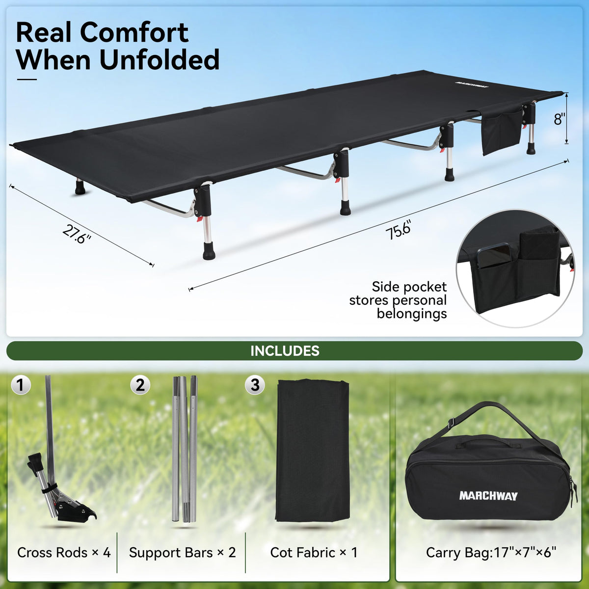 Lightweight Folding Camping Cot Bed H7805