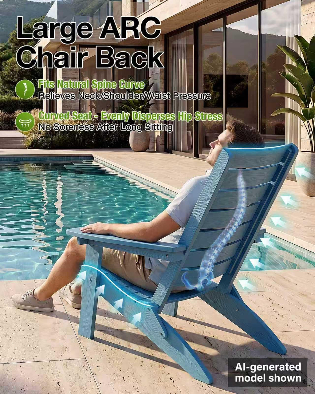 Blue Adirondack Chair Set of 2 M940