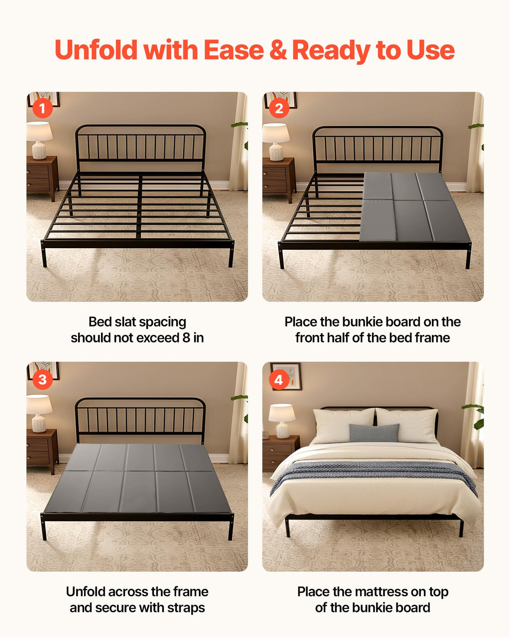 Cal King Size Foldable Bed Board L323193