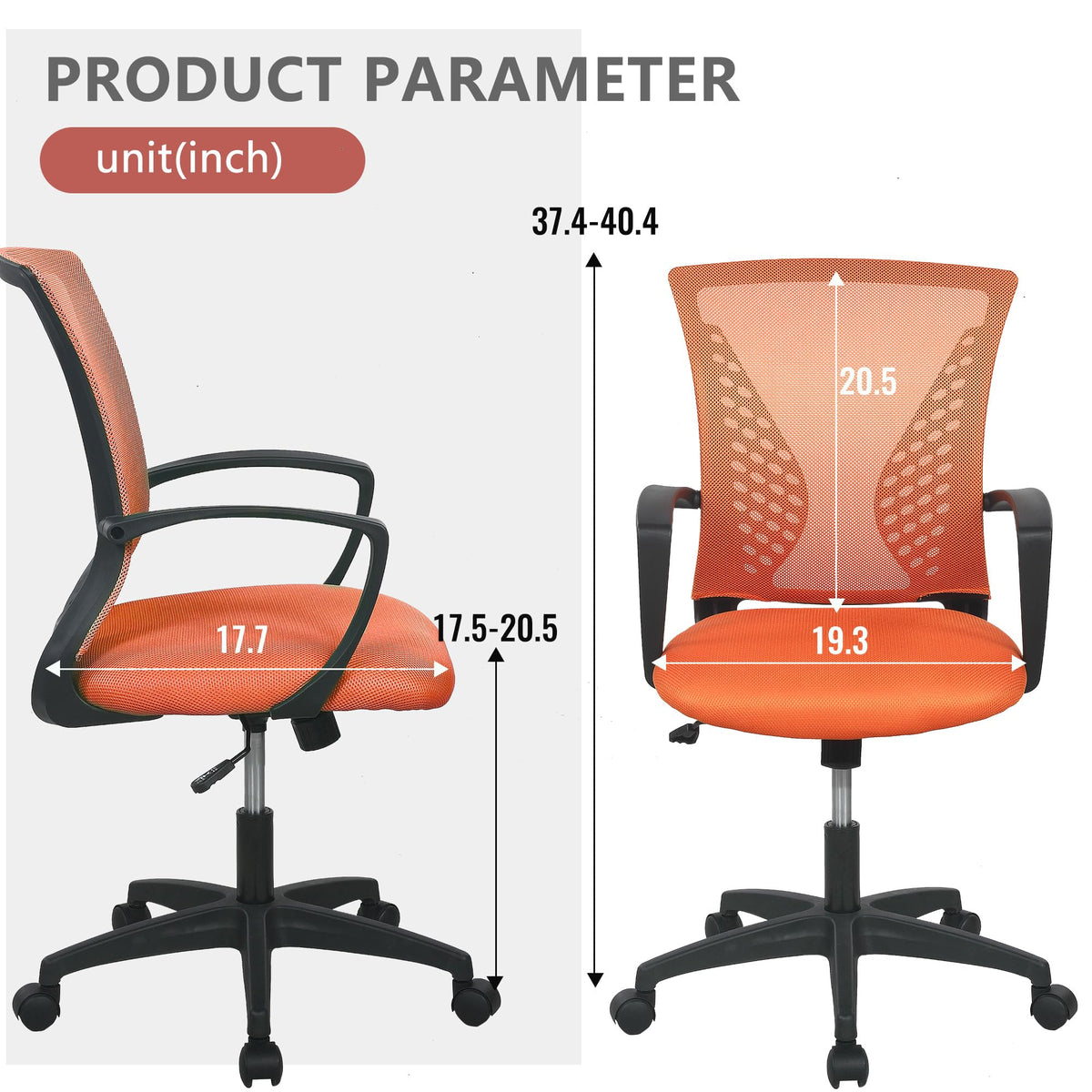 Orange Ergonomic Mesh Gaming Chair Q178410