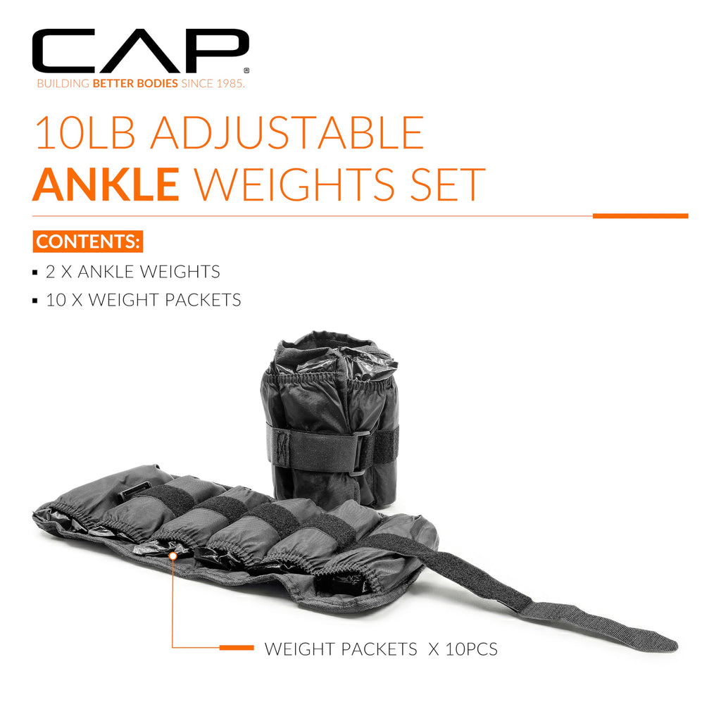 Adjustable Ankle Weights 10-20lb Pair Black N681