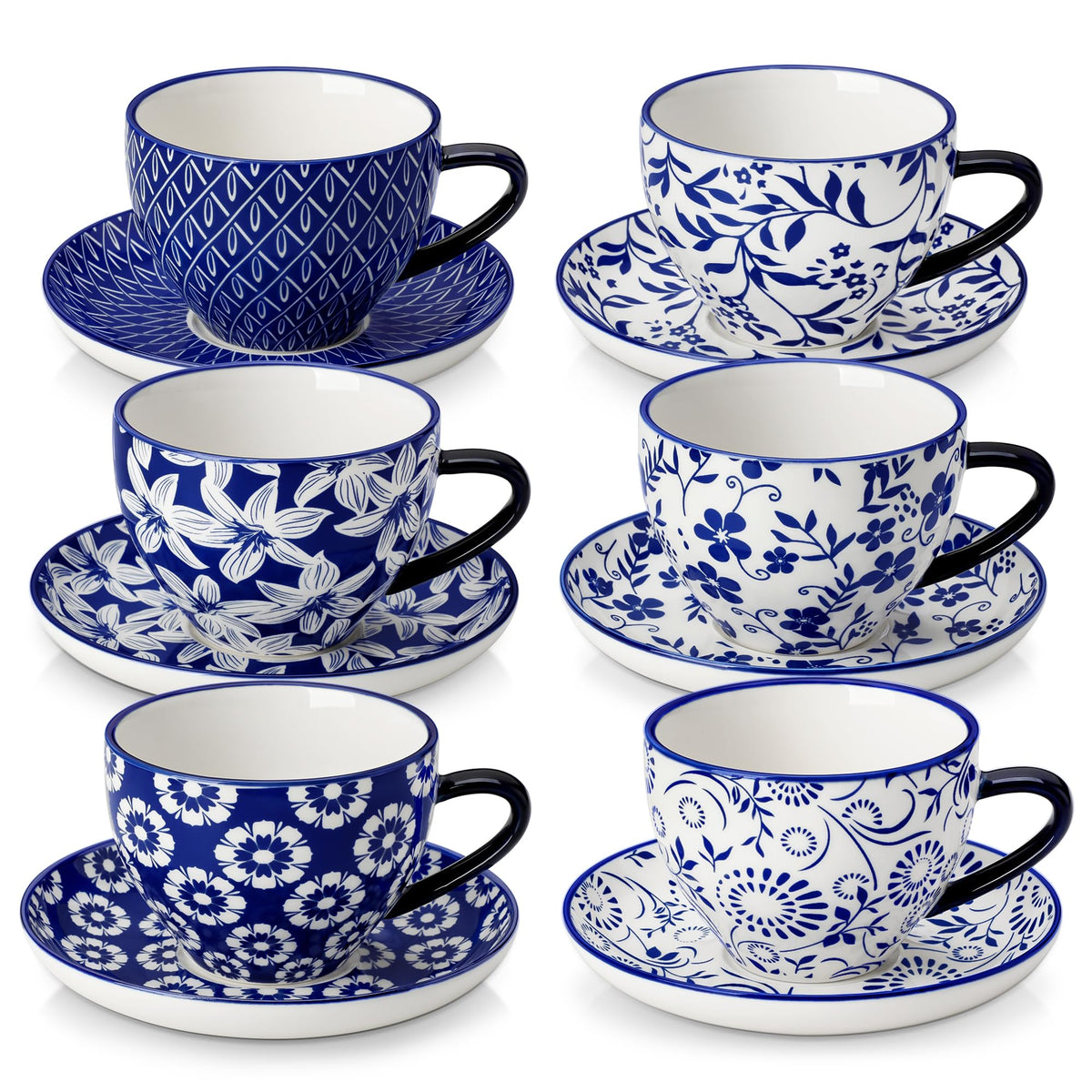 12-Piece Porcelain Pasta Bowls and Espresso Cups Set U393216