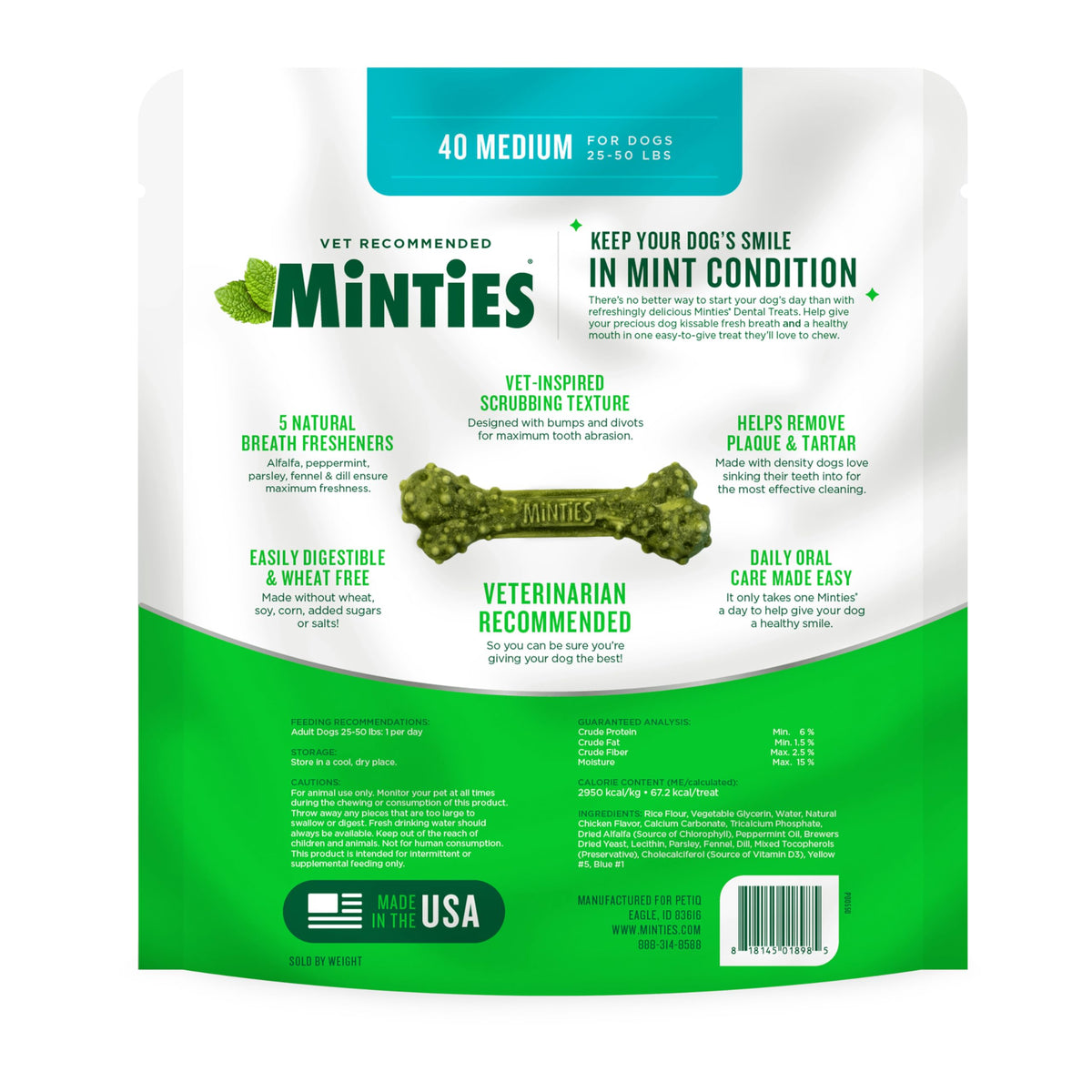 Mint Dental Chews for Dogs, 40 Ct O758811