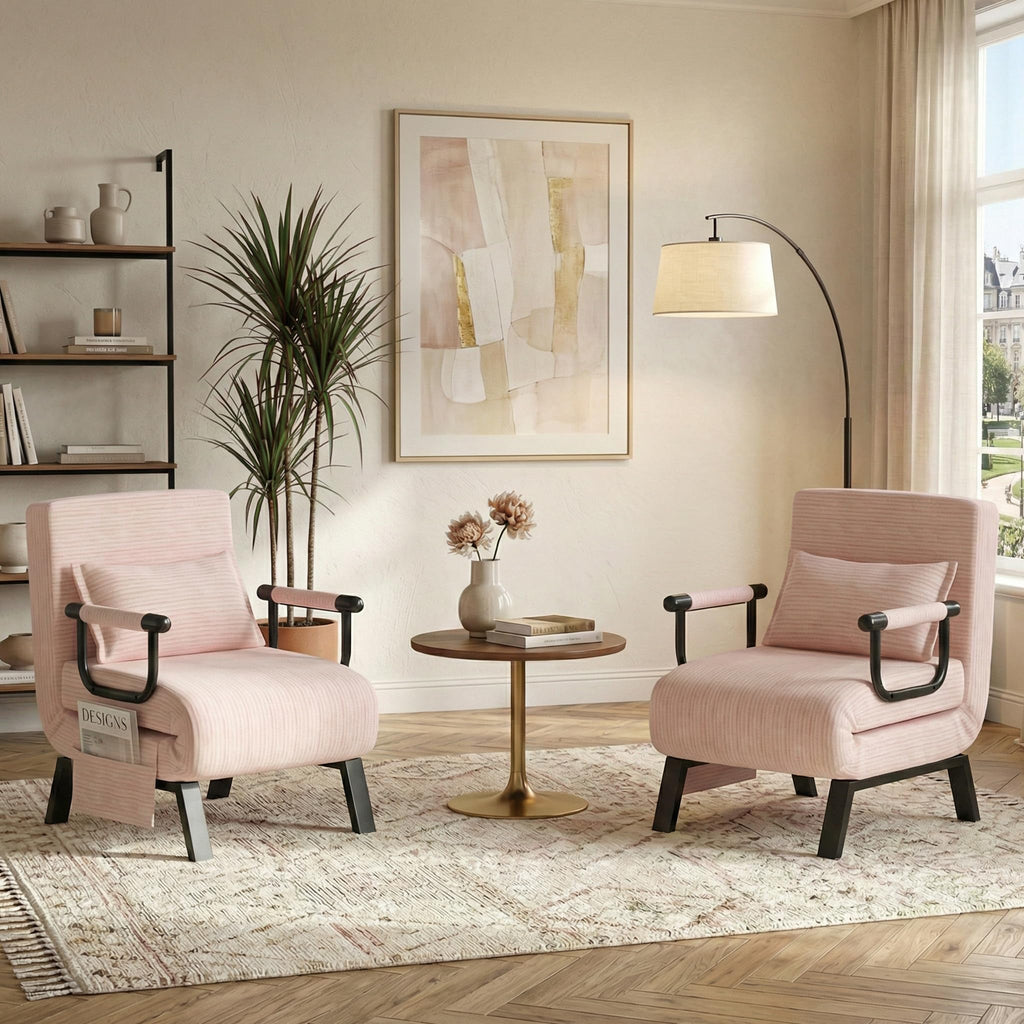 Pink Folding Sleeper Chair Bed I94410