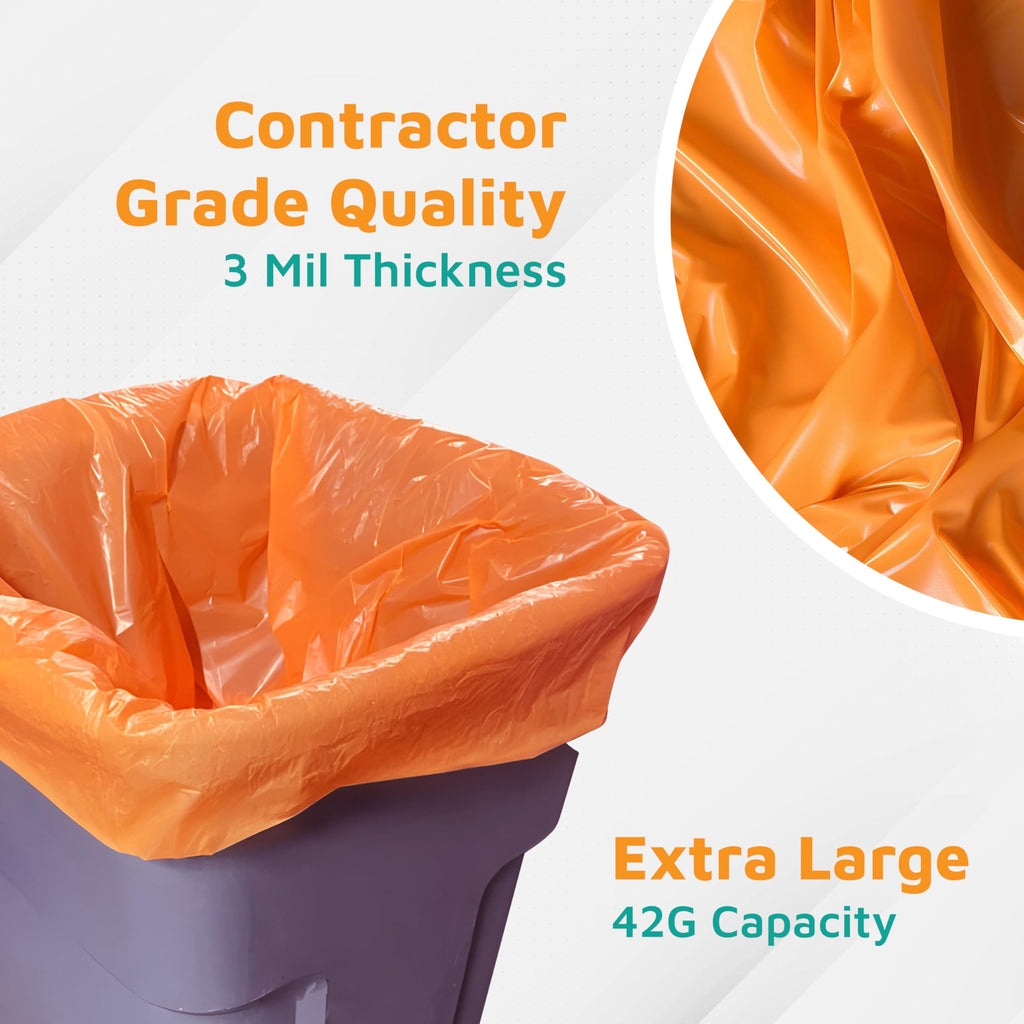 42-Gallon Heavy Duty Orange Contractor Bags 50-Count Y7970