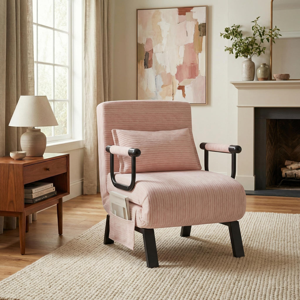 Pink Folding Sleeper Chair Bed I94410