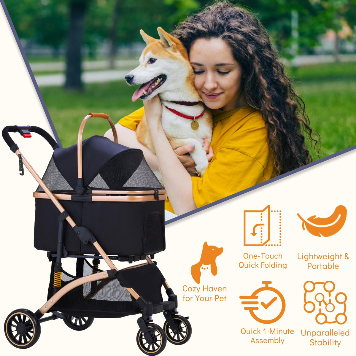 Pet Stroller for Small Dogs Cats U924228