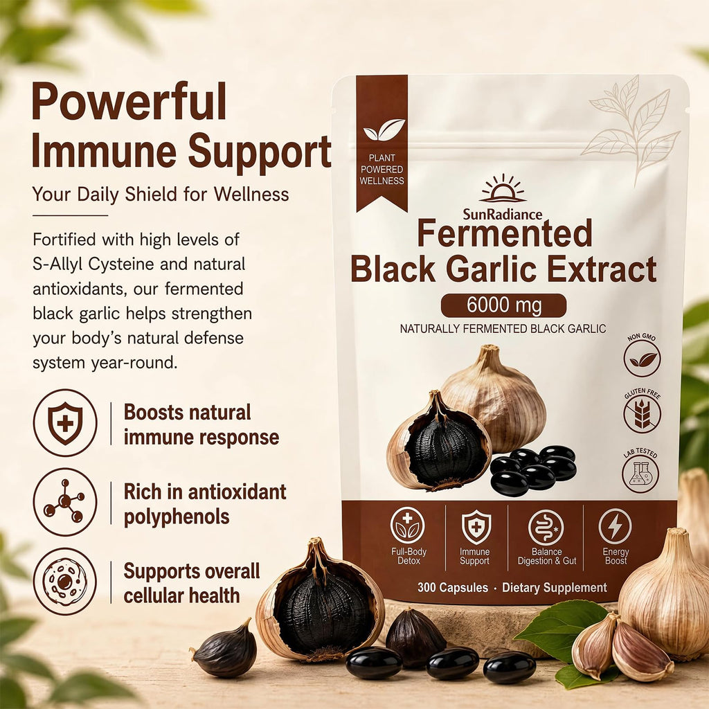 Black Garlic Extract Vegan Non-GMO 300 Softgels T98239