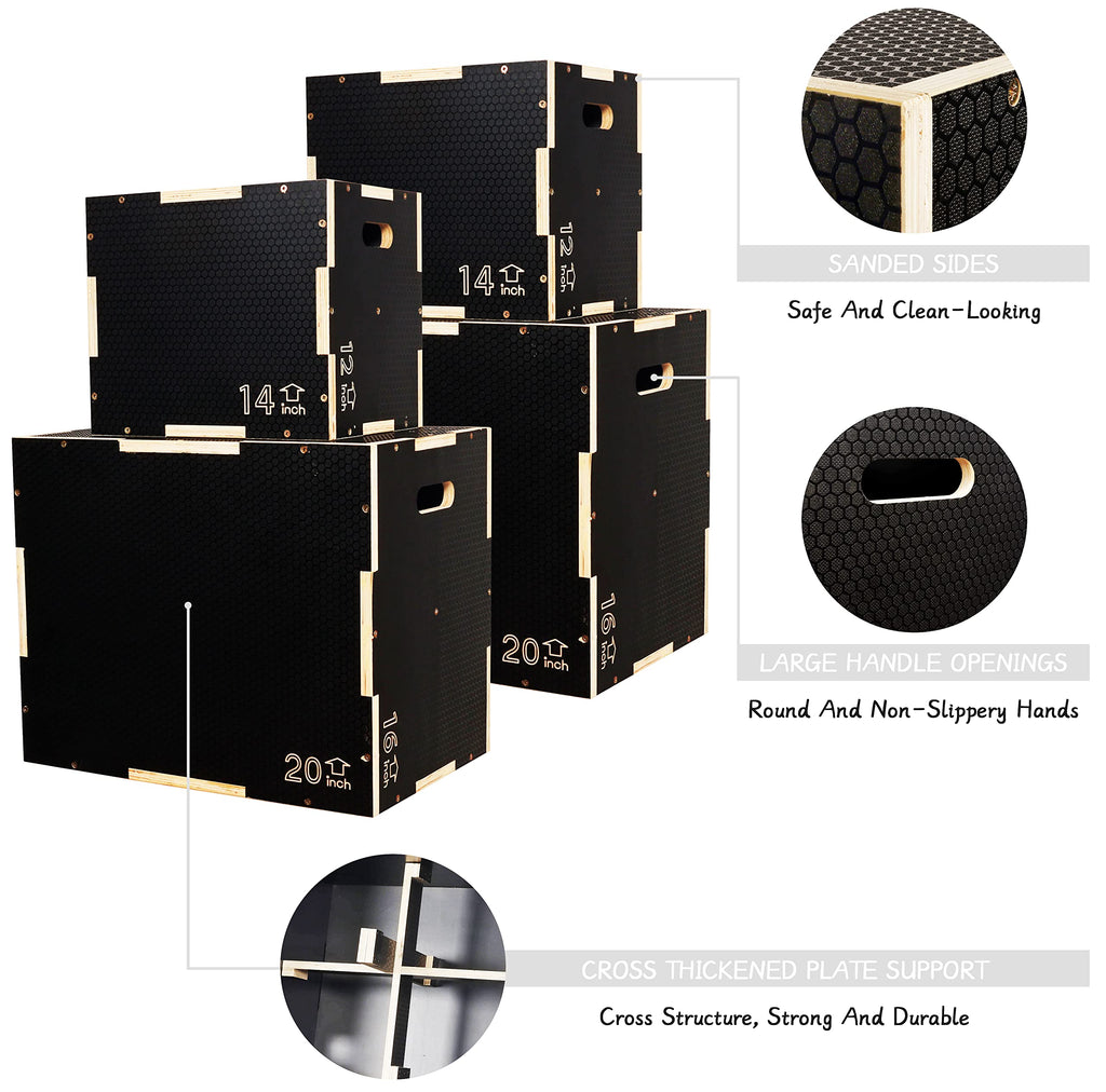 3 in 1 Non-Slip Wooden Plyo Box L13592