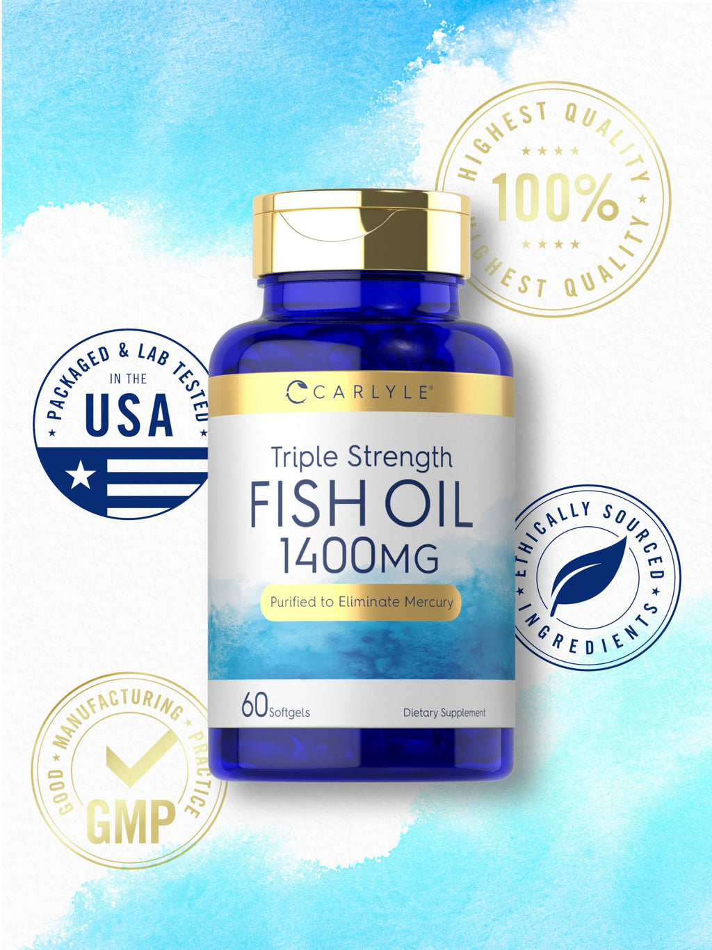 Omega 3 Fish Oil 1400 mg 60 Softgels V115
