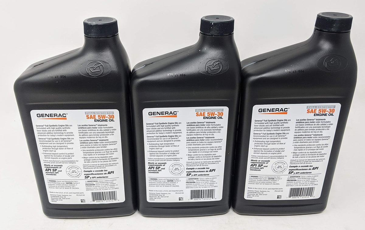 Full Synthetic 5W-30 Motor Oil Quart Bottle Pack of 3 W5556