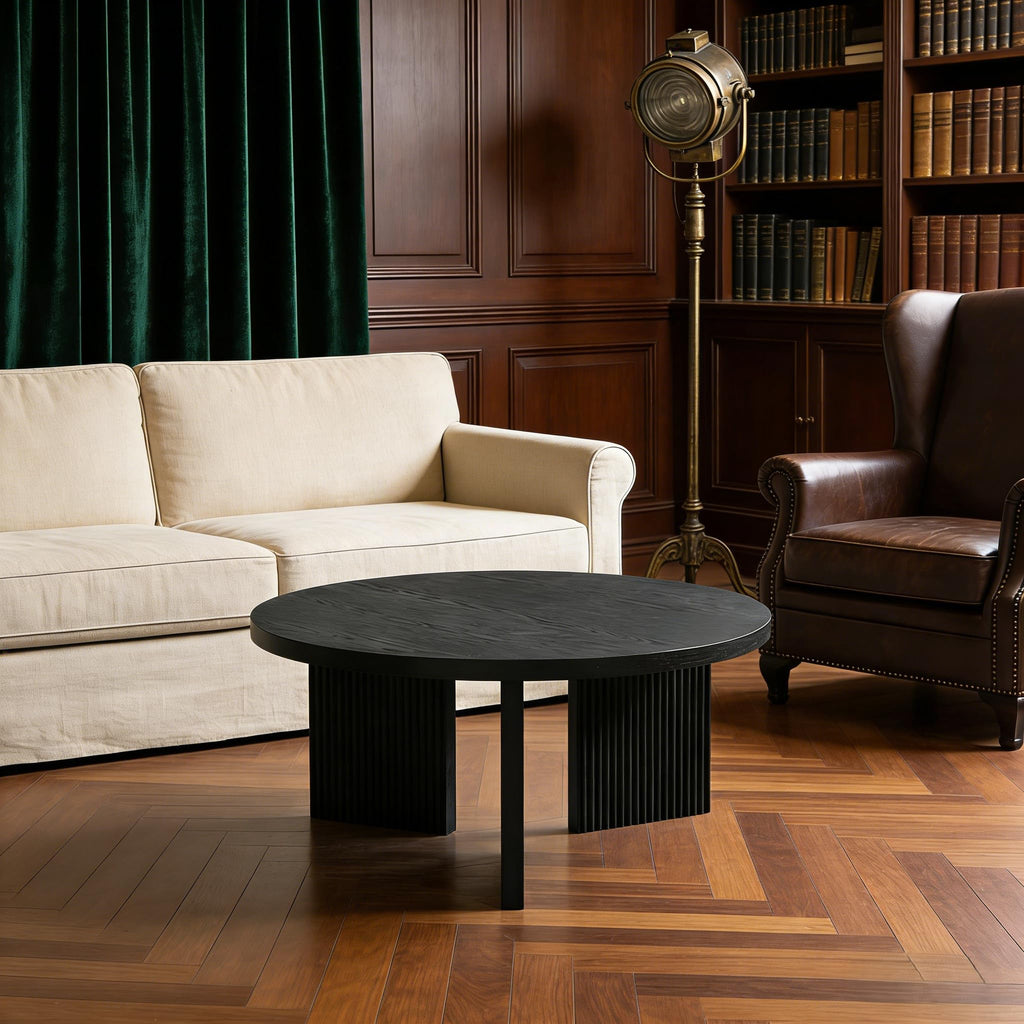 35" Wooden Round Coffee Table Z712