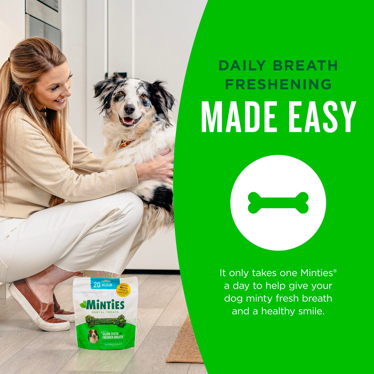Mint Dental Chews for Dogs, 40 Ct O758811