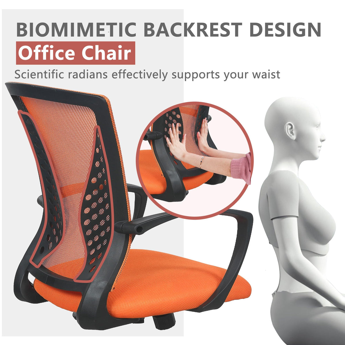 Orange Ergonomic Mesh Gaming Chair Q178410