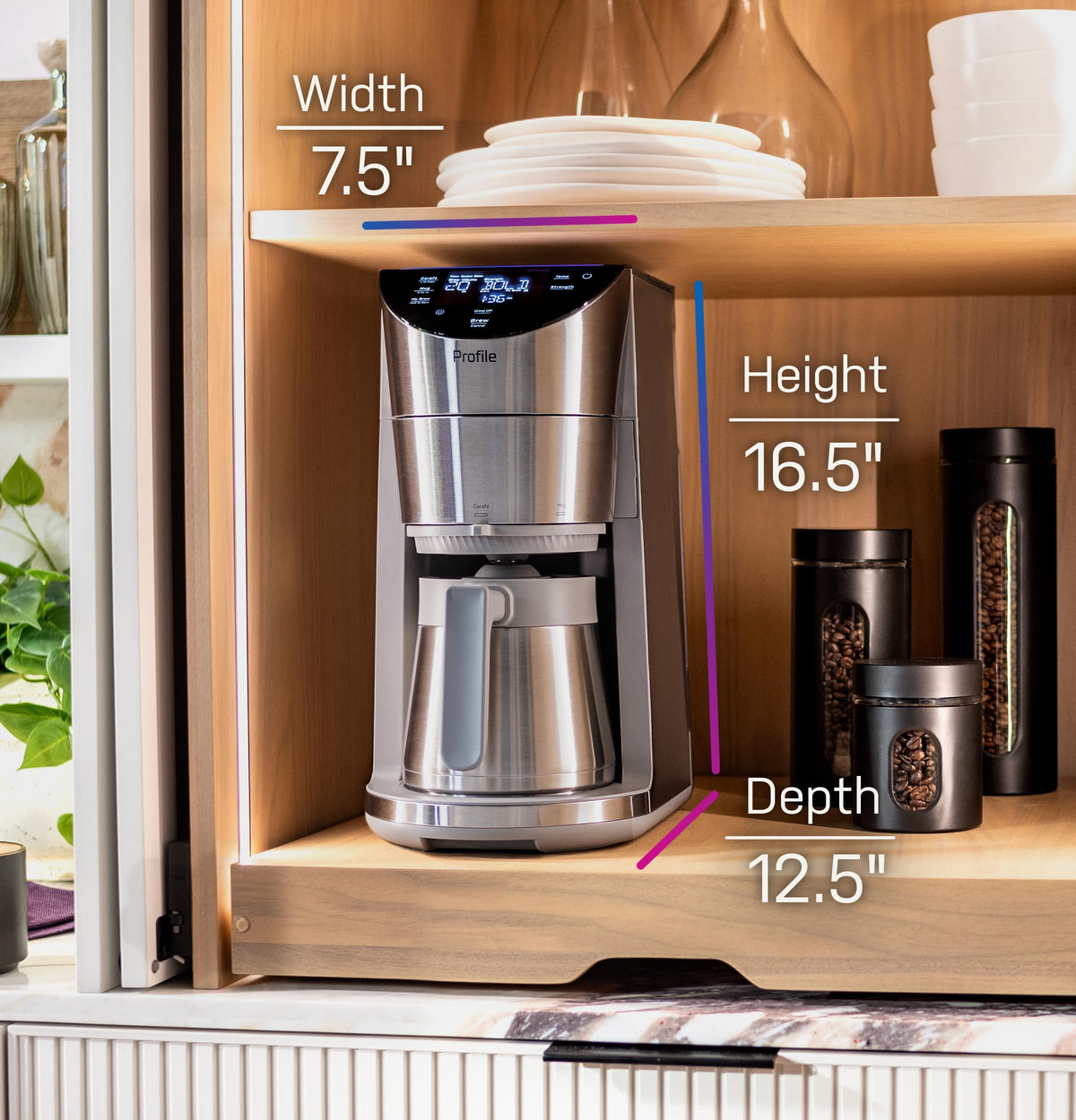 Smart Grind & Brew Coffee Maker with 90oz Water Reservoir, 10 Cup Thermal Carafe, Stainless Steel O800389