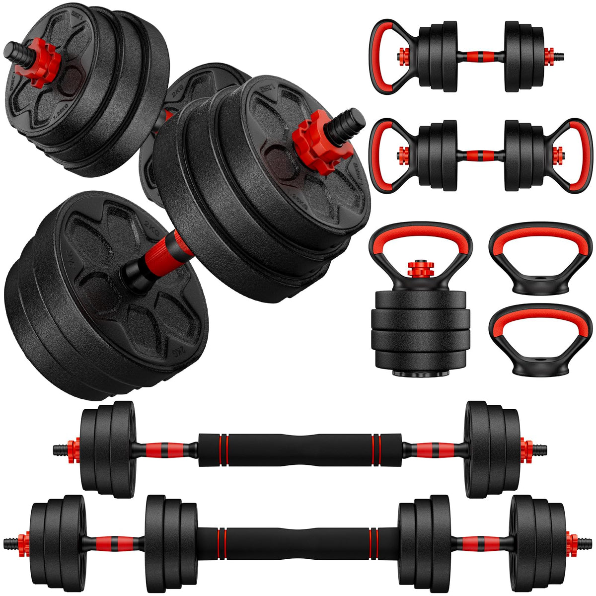 Adjustable 5-in-1 Dumbbell Set with Connector D218