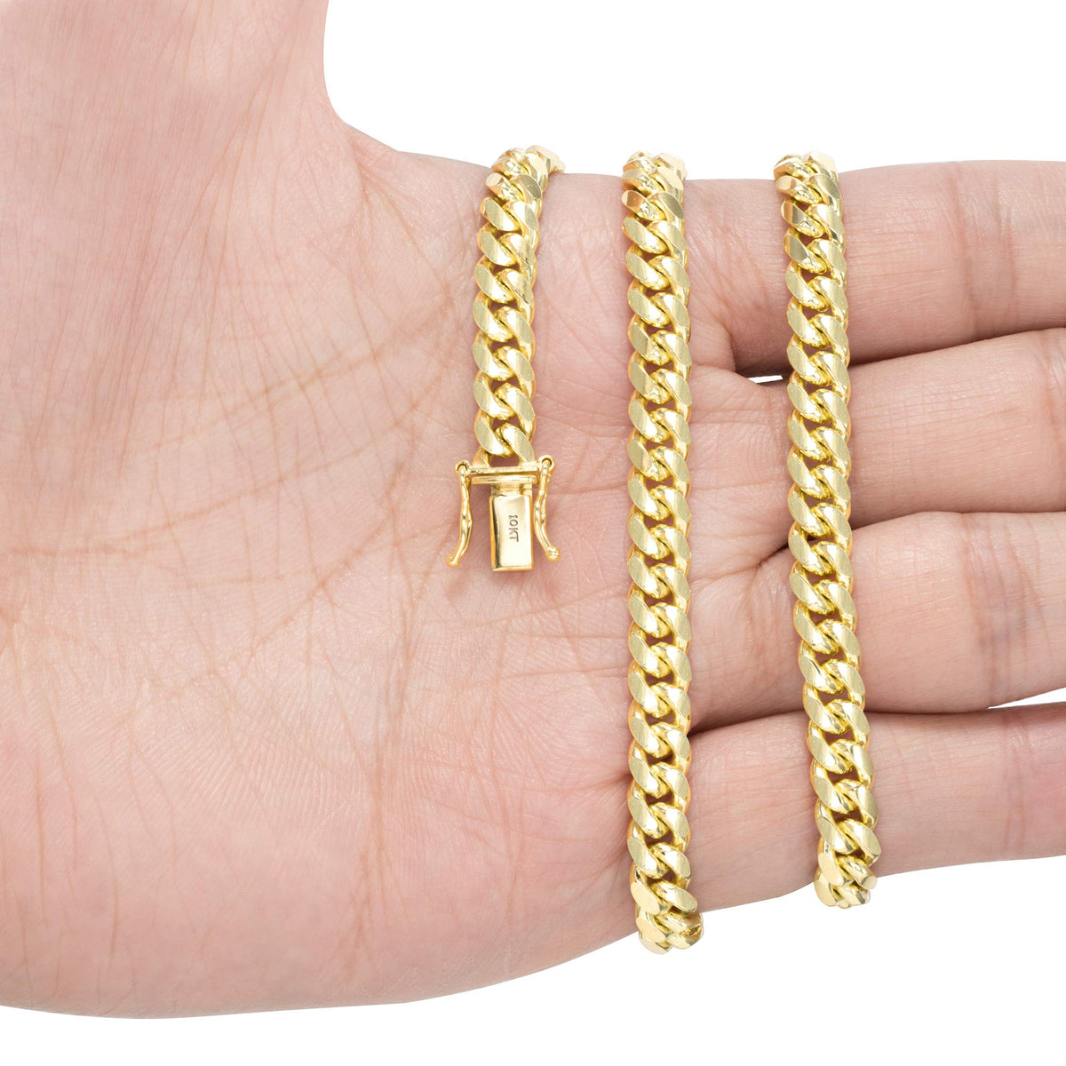 10k Yellow Gold Cuban Link Chain Necklace W581