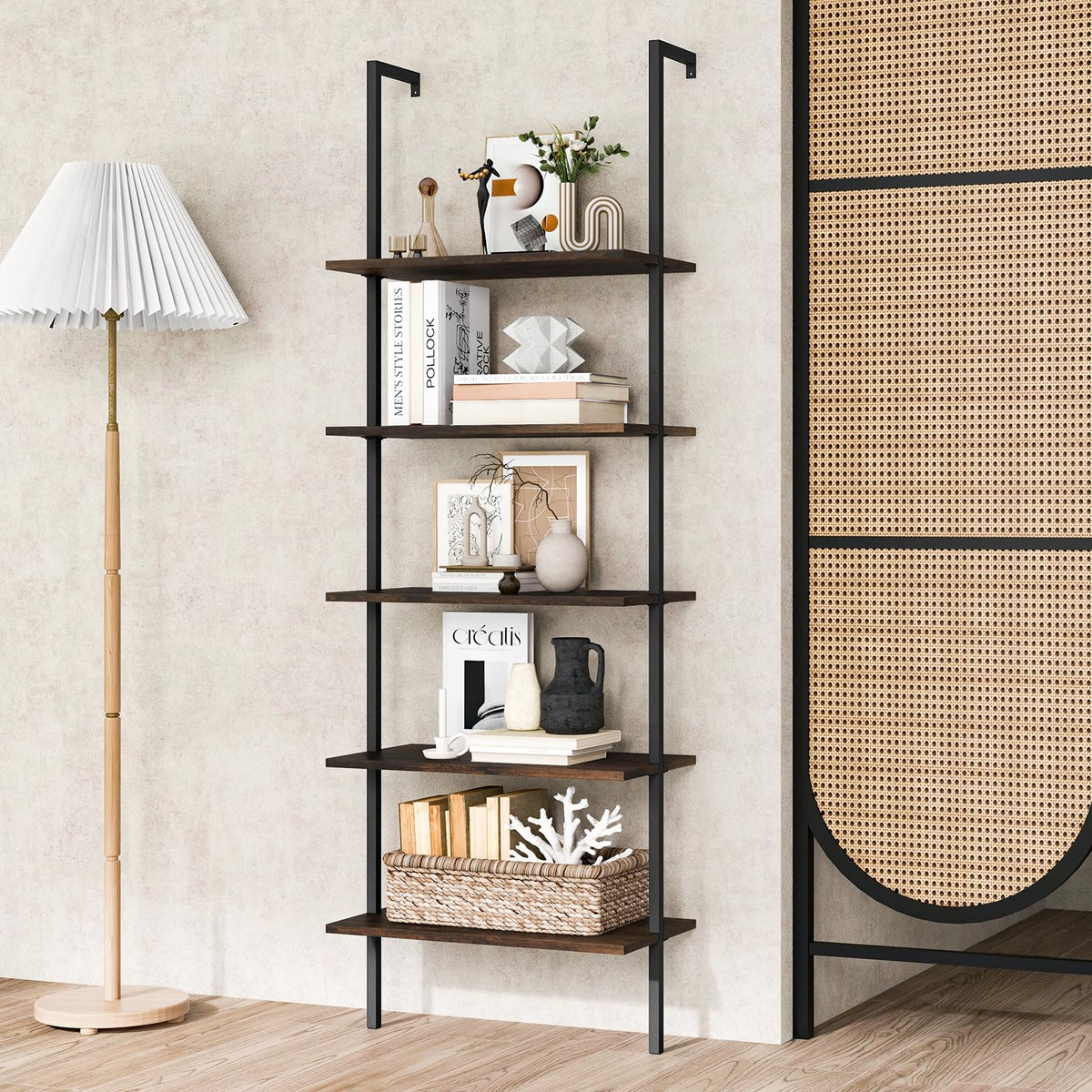 5-Tier Wall Mounted Bookshelf I8045