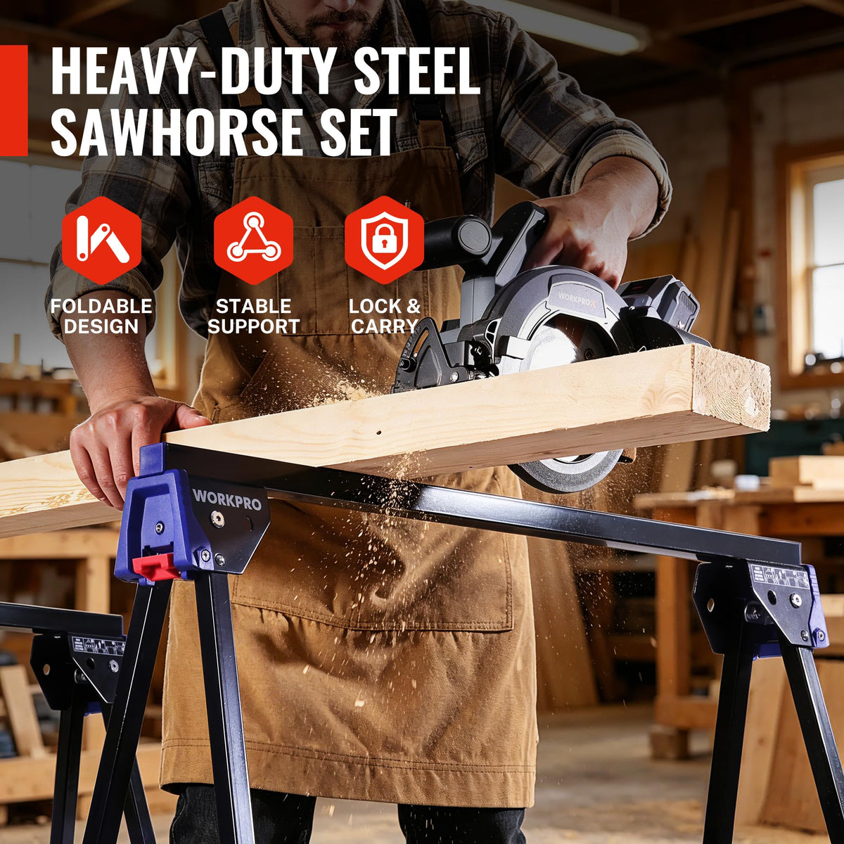 Heavy Duty Metal Folding Saw Horses 2 Pack K175923