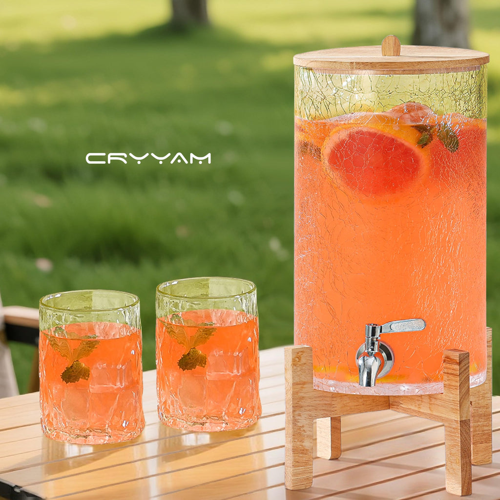 2 Gallon Glass Drink Dispenser with Stand O5351