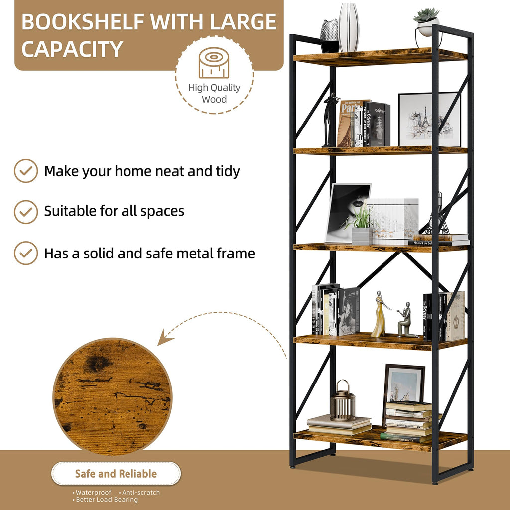 5 Tier Metal Bookshelf P542135