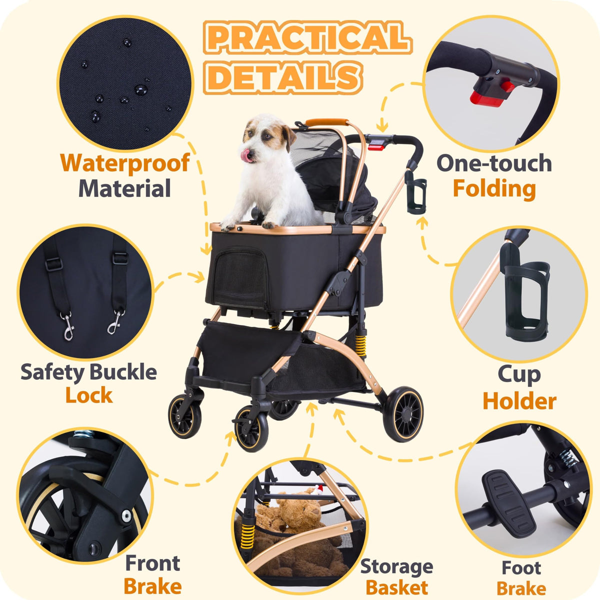 Pet Stroller for Small Dogs Cats U924228