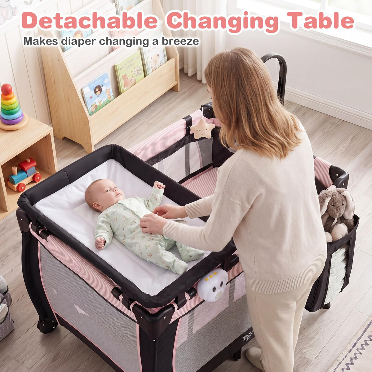3 in 1 Pack and Play Portable Baby Playard with Bassinet C257