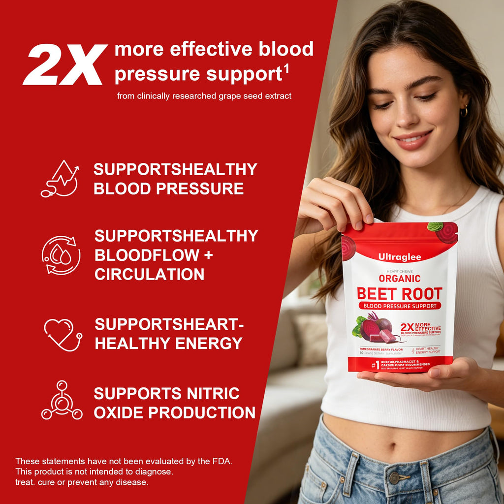 Beet Root Chewable Nitric Oxide Support Soft Chews 60 Pomegranate Berry Flavor H47173