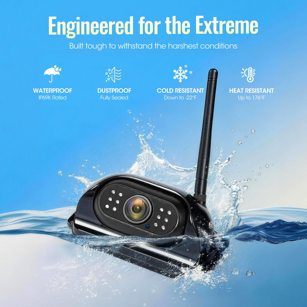 7" Wireless Backup Camera System with DVR Split Screen Monitor S50977