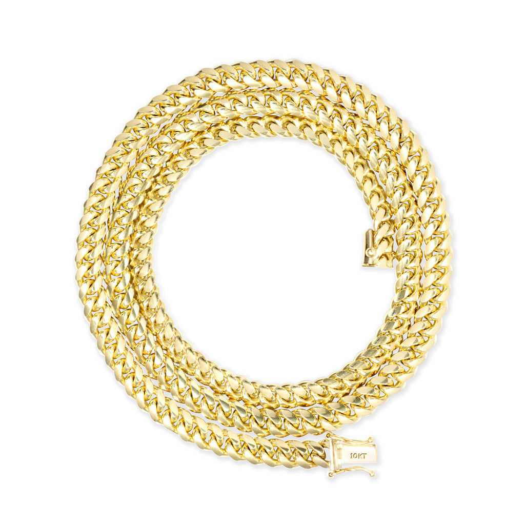 10k Yellow Gold Cuban Link Chain Necklace W581