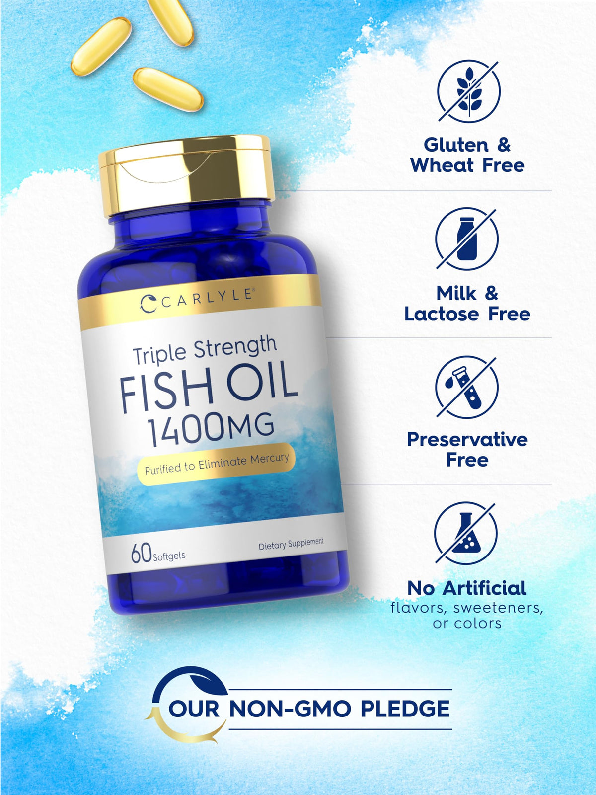 Omega 3 Fish Oil 1400 mg 60 Softgels V115