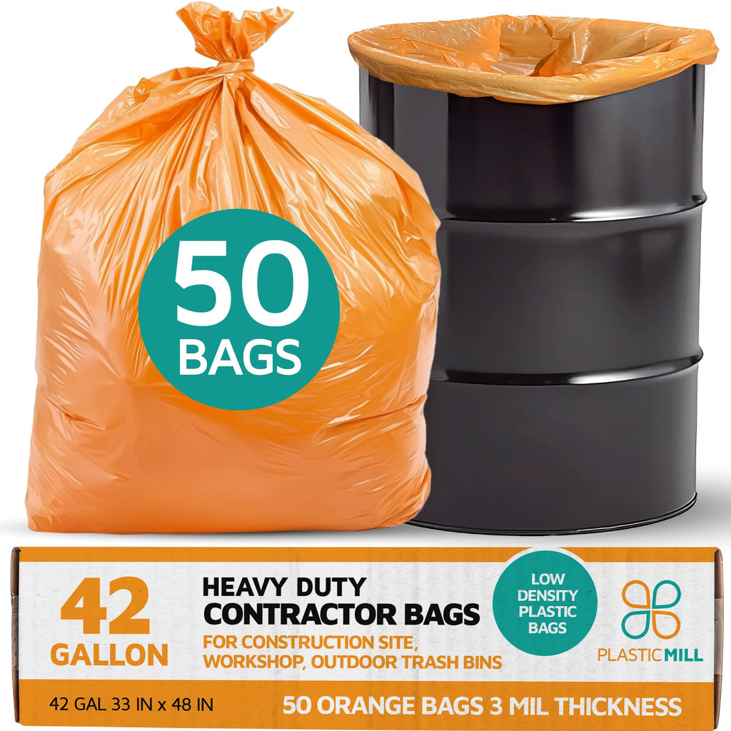 42-Gallon Heavy Duty Orange Contractor Bags 50-Count Y7970