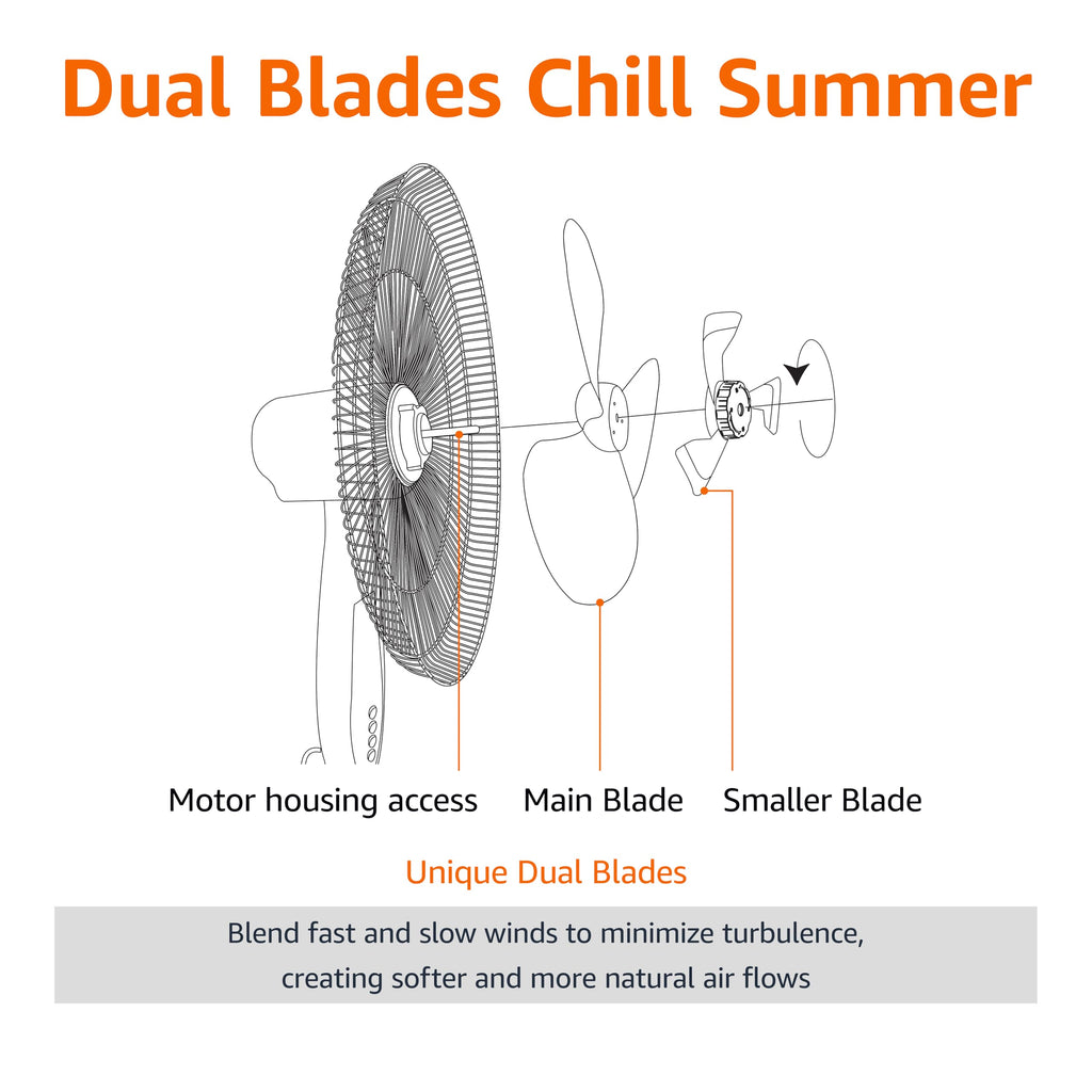 16-inch Quiet DC Motor Standing Floor Fan with Remote, White G28755