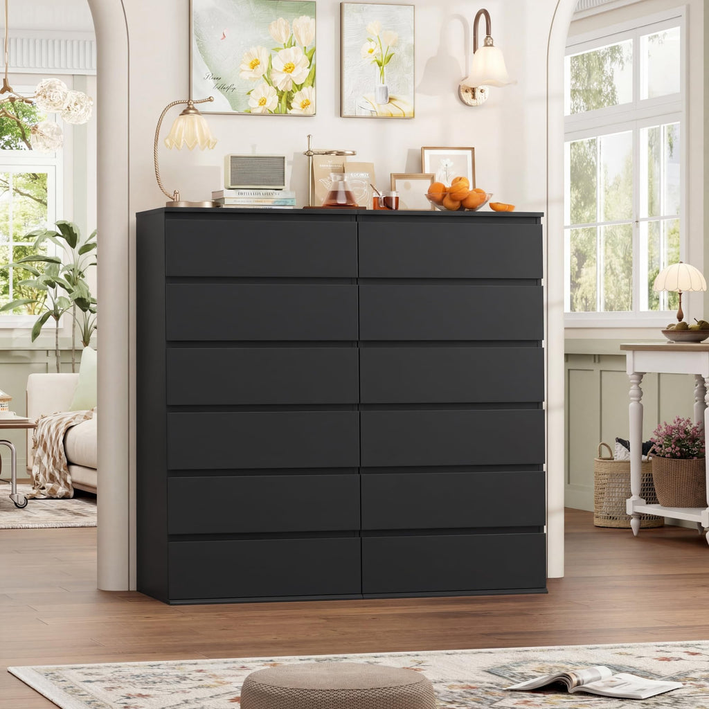 Black 6 Drawer Dresser B32781