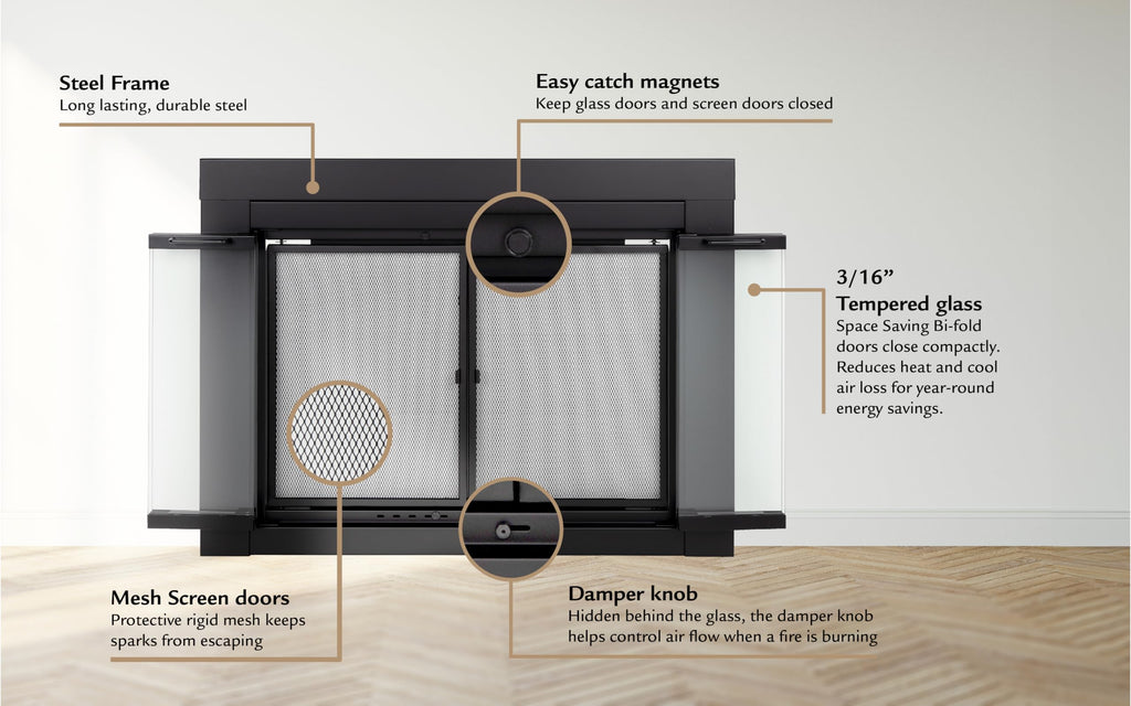 Black Medium Fireplace Screen D604642