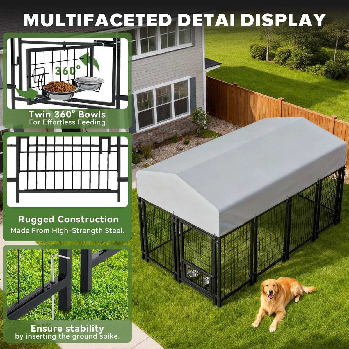 8x4x5FT Outdoor Dog Kennel G8649