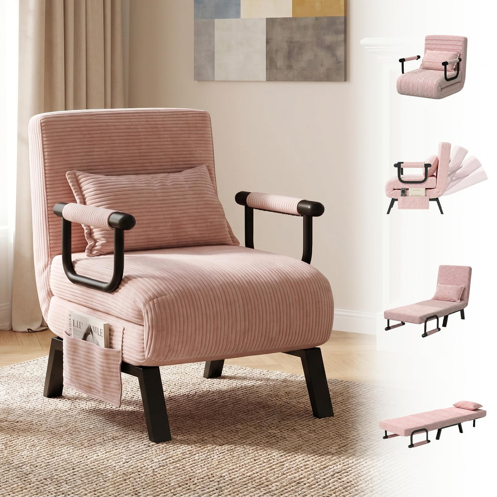 Pink Folding Sleeper Chair Bed I94410