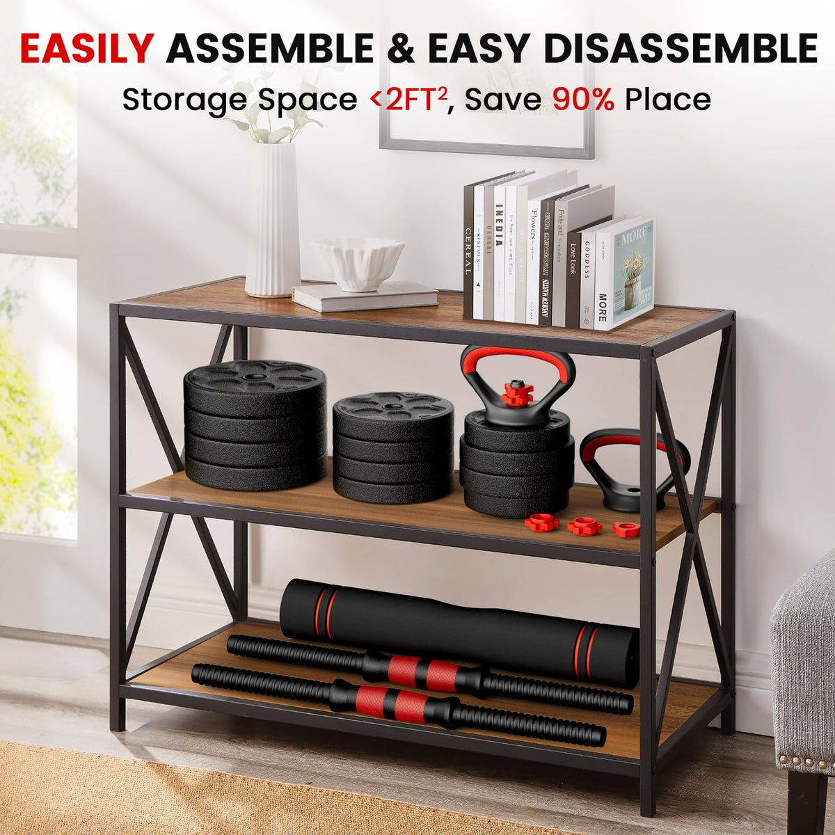 Adjustable 5-in-1 Dumbbell Set with Connector D218