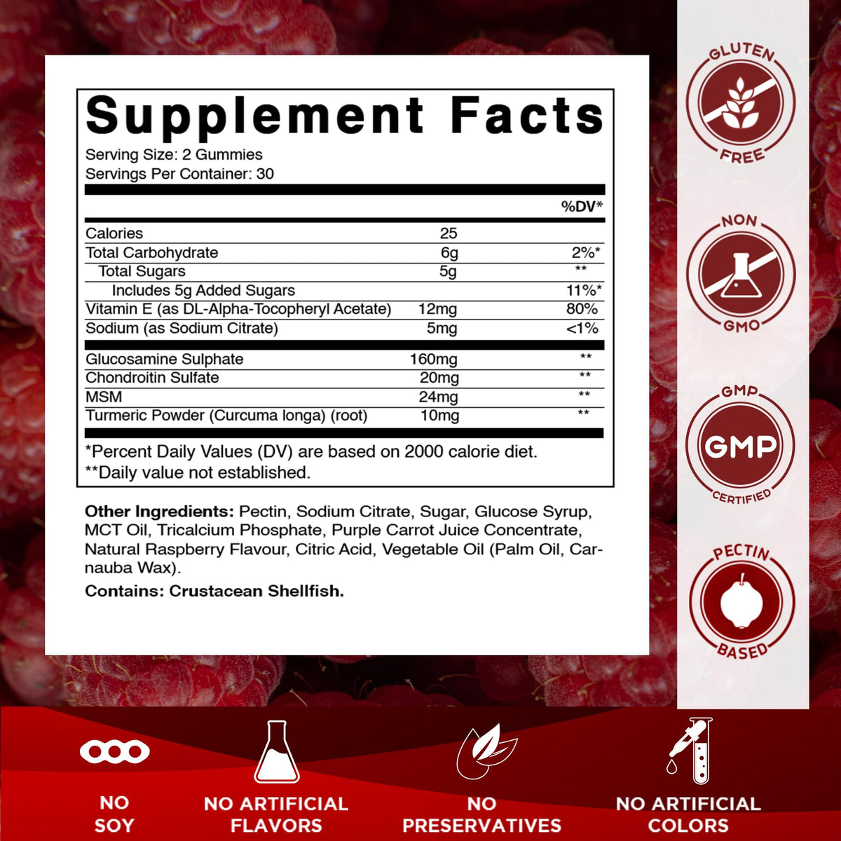Glucosamine Chondroitin with MSM & Vitamin E 60 Gummies Z396218