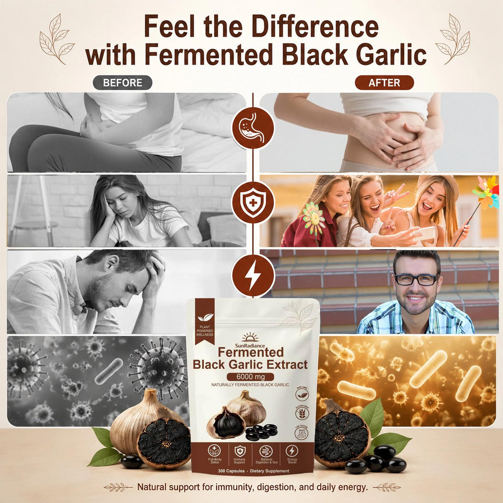 Black Garlic Extract Vegan Non-GMO 300 Softgels T98239