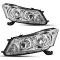 2008-2012 Honda Accord Sedan Chrome Clear Headlights Assembly W872