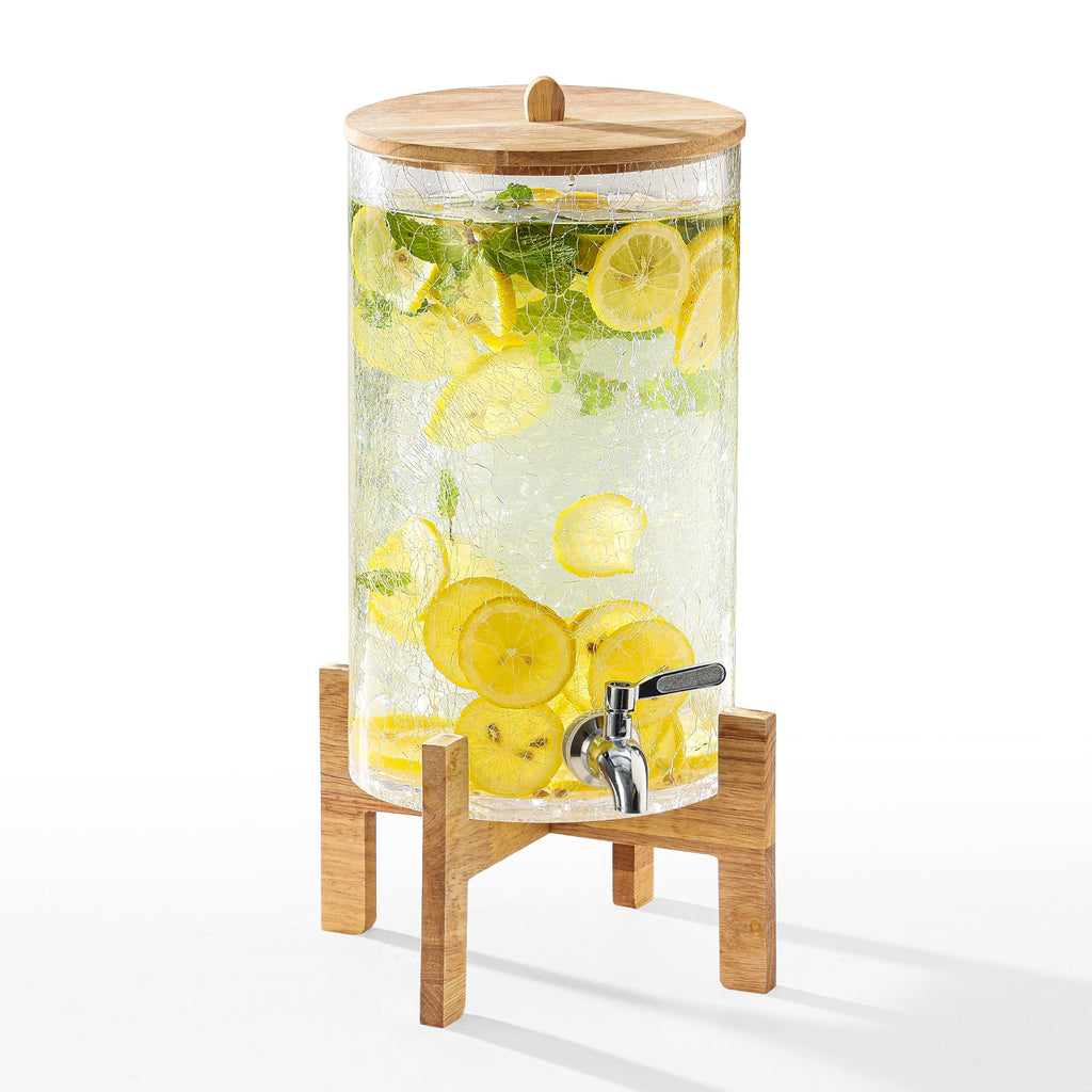 2 Gallon Glass Drink Dispenser with Stand O5351
